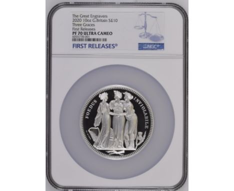 UNITED KINGDOM. Elizabeth II, 1952-2022. Silver 10 pounds, 2020. Royal Mint. Proof. The second issue from the Great Engravers