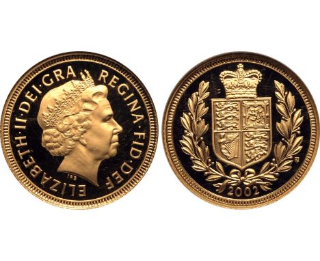 UNITED KINGDOM. Elizabeth II, 1952-2022. Gold half-sovereign, 2002. Royal Mint. Proof. Commemorating the 50th anniversary of 