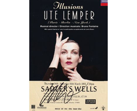 Ute Lemper German Singer  Actress Signed Theatre Leaflet. Good condition. All autographs come with a Certificate of Authentic