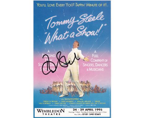Tommy Steele Actor  Singer and Entertainer Signed Theatre Leaflet. Good condition. All autographs come with a Certificate of 