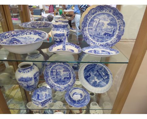 A Collection of Spode Blue and White Porcelain, including two fluted round serving plates approx 22 cms dia, lidded jar appro