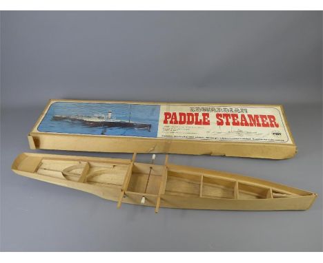 An Edwardian Ply-wood Kit Paddle Steamer, together with a model steam engine and a vintage Meccano set complete with instruct