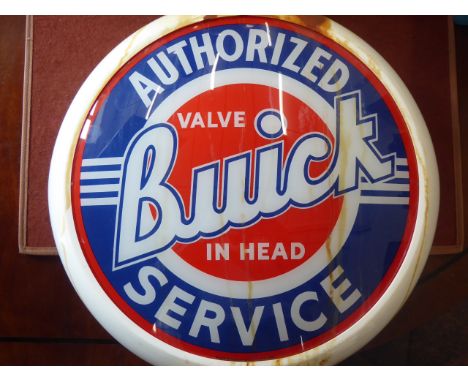 A Vintage Glass Buick Petrol Pump Globe, approx 42d x 14  cms