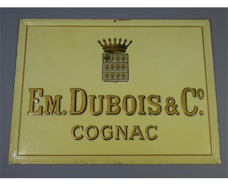 An Enamel Vintage Sign of Em. Dubois &amp; Co., Cognac, approx 33 x44 cms.