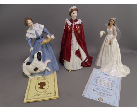 ROYAL DOULTON, ROYAL WORCESTER and Hamilton figurines including 'Jayne Eyre' HN3842, Limited Edition (1301/3500) with certifi