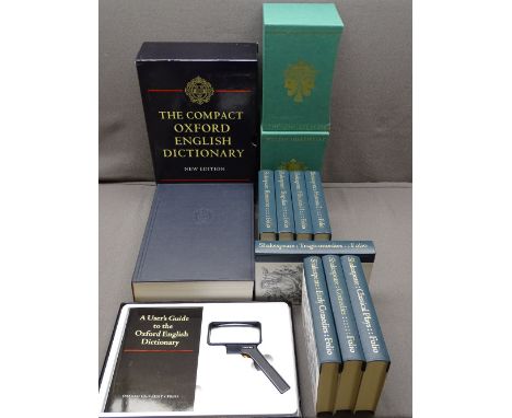 FOLIO SOCIETY - two sleeves containing eight volumes of William Shakespeare's plays and a compact edition of The Oxford Engli