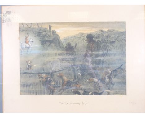 CHARLES JOHNSON 'SNAFFLES' PAYNE colour lithograph, circa 1916, titled 'That Far, Far - Away Echo', signed and with Snaffle b