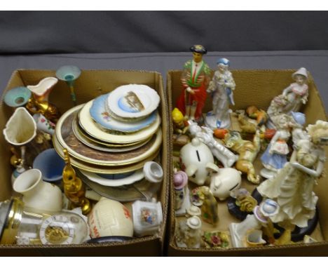 CERAMIC &amp; OTHER FIGURINES &amp; ANIMALS, decorative wall plates and vases ETC