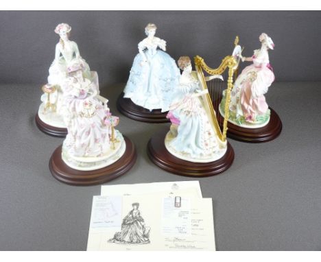 ROYAL WORCESTER FIGURINES, 'The First Quadrille', 'The Grateful Arts' (4), some with certificates and hardwood stands