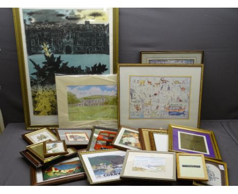 WALTER HOYLE limited edition print (21/200) - titled 'St Catherine's College with Acanthus', 77 x 56cms, and a crate and loos