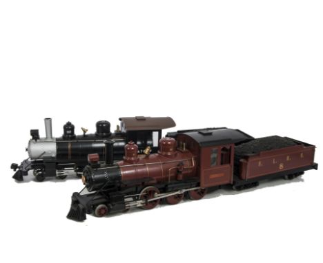 Bachmann G Scale Locomotives and Tenders, American style with plastic body’s, AT & SF Virginia 117 with tender (tender damage
