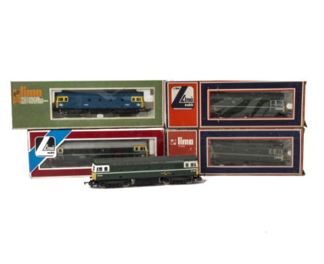 Lima 00 Gauge Class 33 Diesel Locomotives, BR green D6506 (3, one unboxed), 33008 ‘Eastleigh’ and H0 Gauge BR blue D6524, all