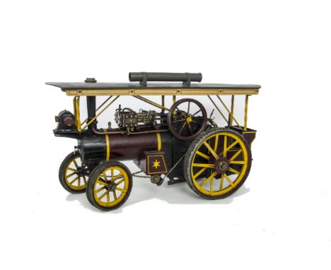 A Scratchbuilt approx. 1” Scale Live Steam Spirit-fired Freelance Showman’s Engine, with engraved plaques to cylinders ‘Made 
