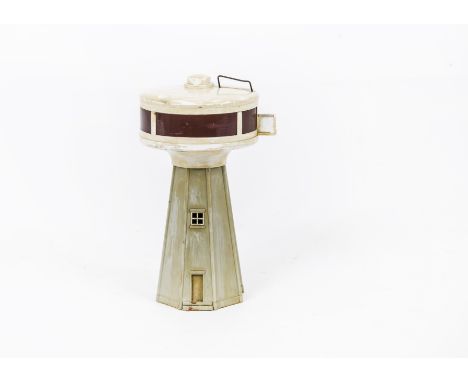 Tri-ang TT Gauge Continental CT522 Water Tower F-G, lacks ladder, has been over varnished with inconsistent coating