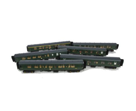 Six Repainted and Super-detailed Lima 0 Gauge Southern Region Mark 1 Coaches, all in SR green with replacement metal (insulat