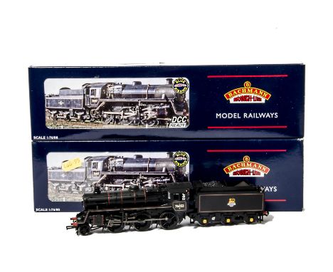 Bachmann 00 Gauge Class 4MT 2-6-0 Locomotives and Tenders, 32-950 76053 BR black (2) and 32-951 76069 BR black, all in origin