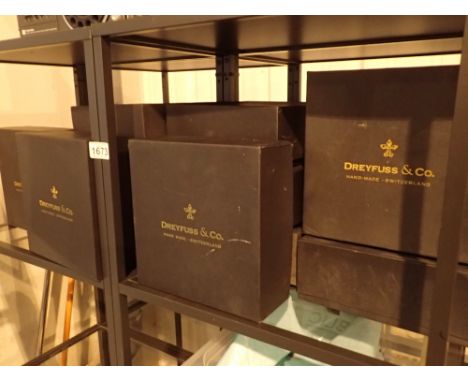 Group of Dreyfuss &amp; Co outer wristwatch boxes ( lacking contents ) CONDITION REPORT: There are no inner watch boxes in th