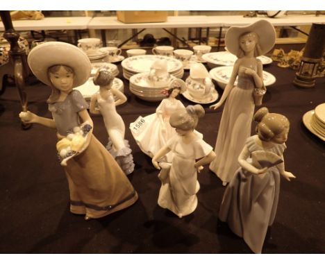 Five Nao figurines and a Royal Doulton Sunday Best 