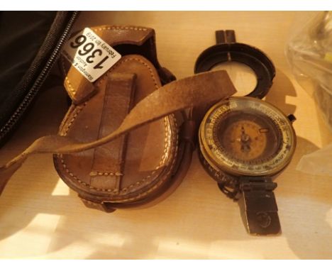 Leather cased marching compass