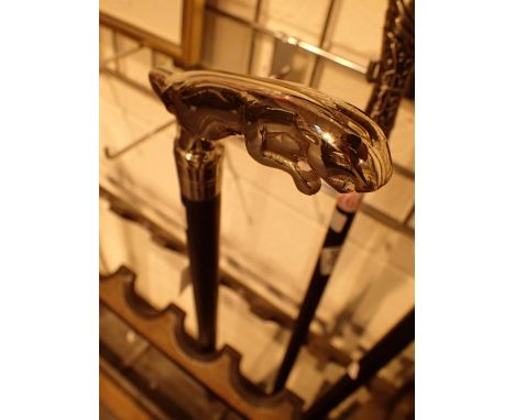 Jaguar handled walking stick