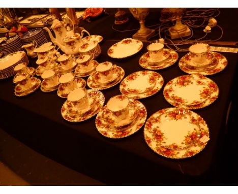 Large collection of first quality Royal Albert Old Country Roses 1962 pattern tea coffee and dinnerware ( seventy eight piece