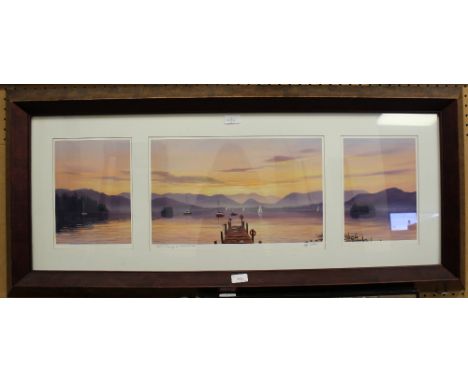 Triptych print 'Perfect Evening at Derwentwater'