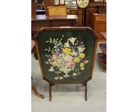 Needlework fire screen