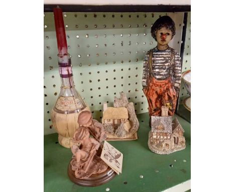 MODEL COTTAGES, CLOWN FIGURE PLATE ETC