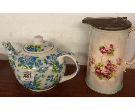 SHELF OF VINTAGE CROCKERY 