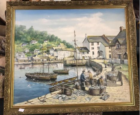 GILT FRAMED OIL PAINTING OF 'HELL' BY MM SULLIVAN &amp; A F/G DAVID SHEPHERD PRINT OF 'SLAVE ISLAND'