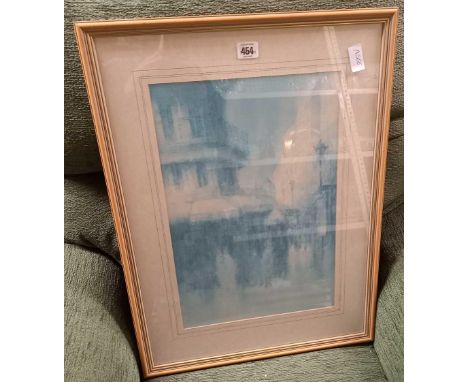 TWO F/G PHOTOGRAPHS OF LIGHT HOUSES, LARGE F/G COUNTRY COTTAGE SCENE,  &amp; 2 F/G FADED STREET SCENE PICTURES