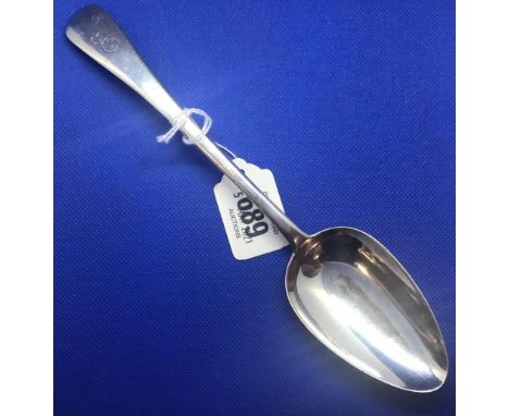 A GEORGE III SILVER TABLE SPOON - LONDON 1910 BY S.H
