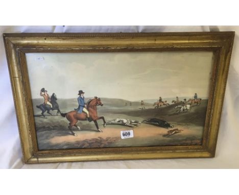 COLOUR PRINT OF HARE COURSING