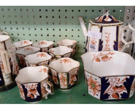 SHELF OF PART AMARI DINNERWARE WITH MARKING 'W' OVER A CROWN COULD BE WILMAN &amp; CO