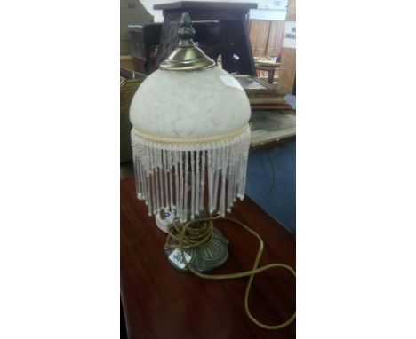 DECORATIVE BRASS TABLE LAMP WITH GLASS DROPLETS