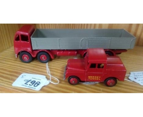 DINKY 901 FODEN 8 WHEEL WAGON UNBOXED &amp; DINKY 255 MERSEY TUNNEL POLICE LAND ROVER UNBOXED