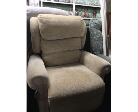 LIGHT BEIGE COLOUR RISE &amp; RECLINE ELECTRIC ARMCHAIR