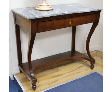An Italian marble topped mahogany console table, 19th century W.115cm