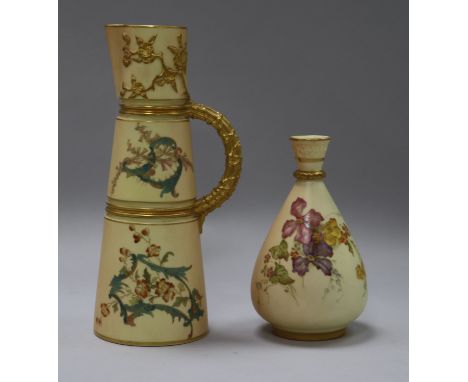 Royal Worcester blush vase and jug Tallest 23cm