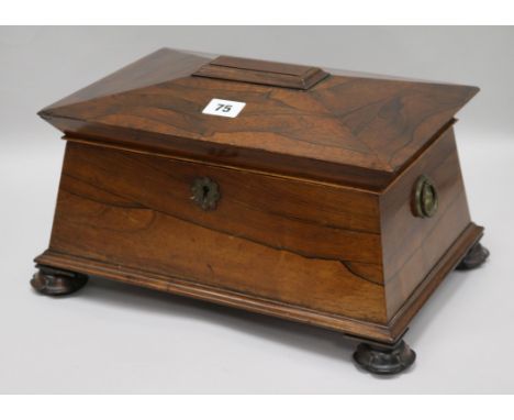 Regency rosewood tea caddy W.37cm x D.24cm