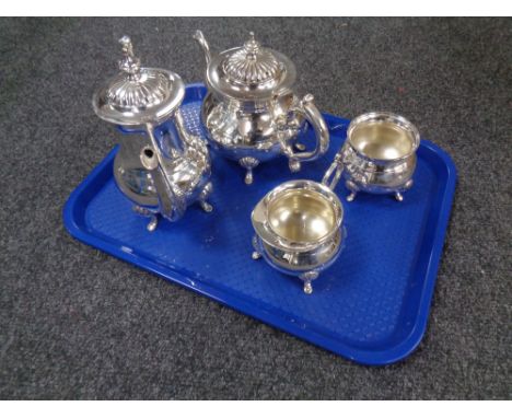 A four piece plated tea service