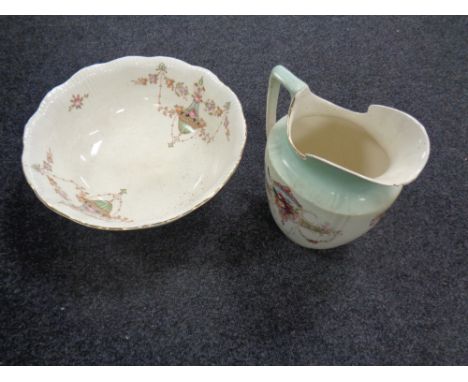 A 19th century wash jug and basin. 