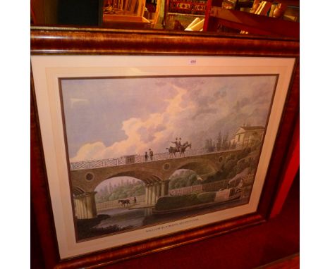 A large print of Macclesfield Bridge, Regents Park, glazed and framed  