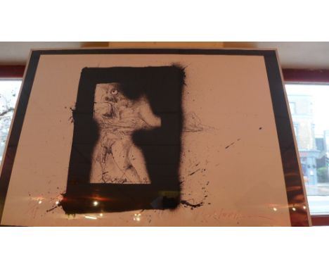 Ralph Steadman large  lithograph of bird like figure limited edition 20/98 signed by artist