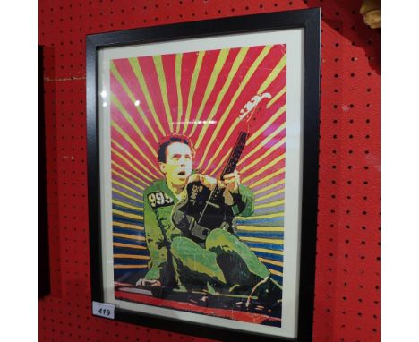 A framed and glazed art print 'Joe Strummer' 30 x 40cm