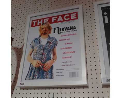 A glazed and framed art print of the Face Magazine Sep 1993 featuring Nirvana 30 x 40cm