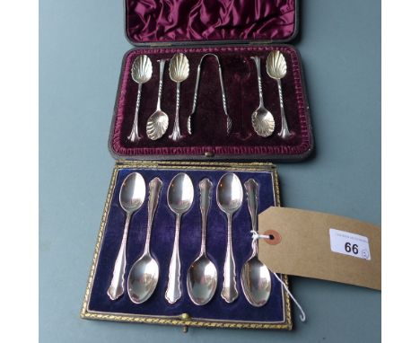 A set of six cased Victorian hallmarked silver teaspoons assayed in Sheffield in 1898/9 made by William Hutton and Sons Ltd t