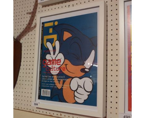 A glazed and framed art print featuring Sonic 30 x 40cm