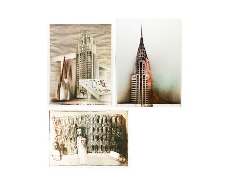 Peter Paul (1943 Strelitz - Hamburg 2013) Empire State Building / Crysler Building / Ohne Titel. Um 1980.Drei Farblithografie