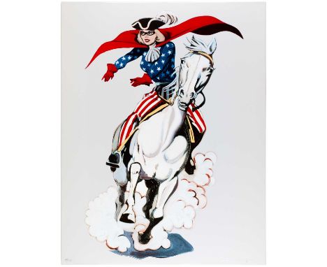 Mel Ramos (1935 Sacramento - Oakland 2018) Miss Liberty. 2007.Emaille auf Metall.Am unteren Rand mit Filzstift signiert und n